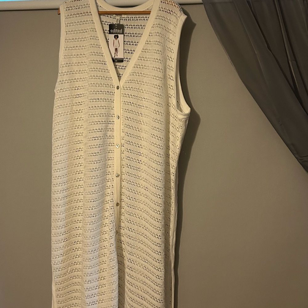 Sleeveless Crochet Cardigan - NEW